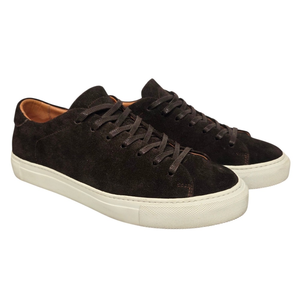 Beckett Simonon Conti Sneakers Mens 7 Dark Brown Suede Low Top Luxury Shoes